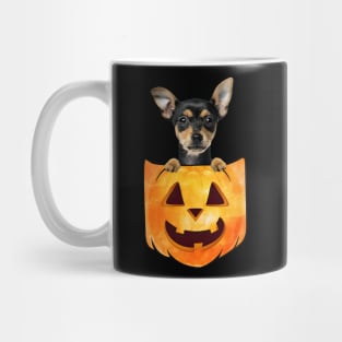 German Pinscher Dog In Pumpkin Pocket Halloween Mug